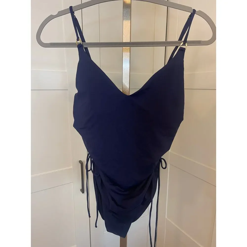 NWOT: Melissa Odabash Havana Tie-Detailed Ruched Swimsuit